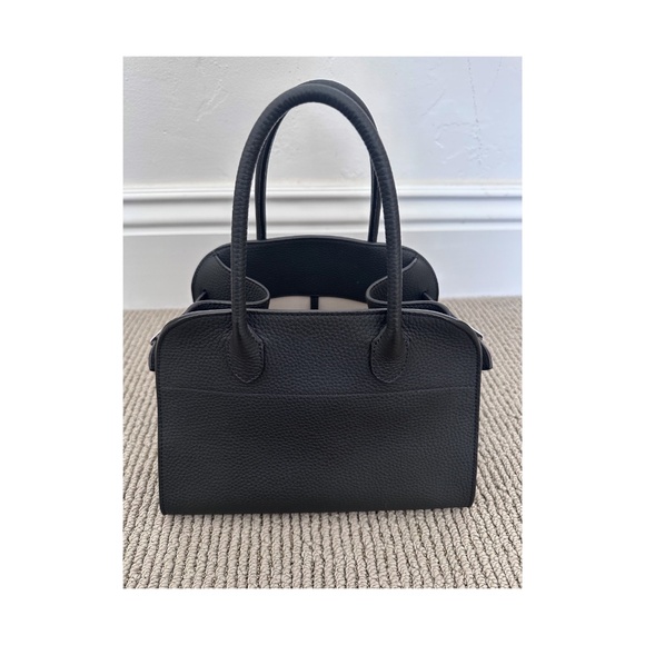 THE ROW  Grained Calfskin Soft Margaux 10 Bag in Black - Picture 4 of 8